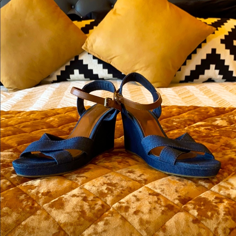 Nautica denim wedge sandal